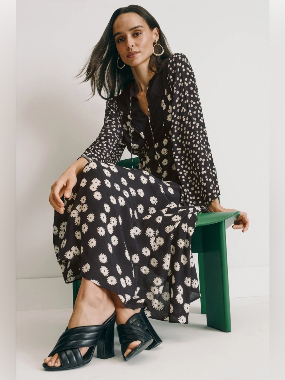 Rixo Anela Tie Neck Dress